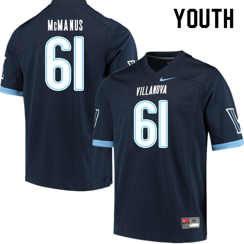 Youth #61 Dan McManus Villanova Wildcats College Football Jerseys Sale-Navy